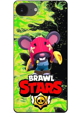 Чехол силиконовый бампер для iphone 17e с героем бравл мо brawl