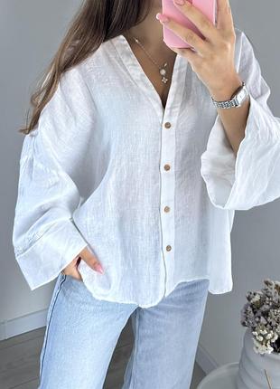 Лляна сорочка , 100% льон zara 7