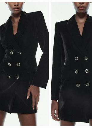 Жіноча сукня-піджак zara premium чорна розмір m