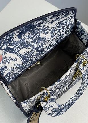 Сумочка medium lady d-lite bag blue/white💔 5