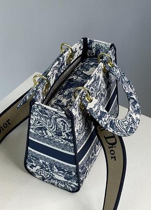 Сумочка medium lady d-lite bag blue/white💔 4