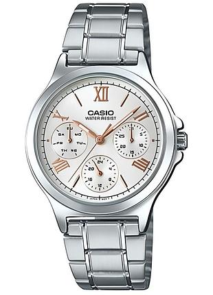 Женские часы casio ltp-v300d-7a2 стальной браслет серебристый циферблат