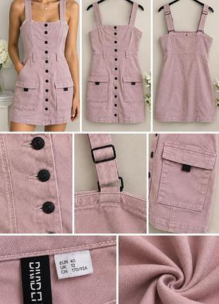 Жіночий сарафан h&m рожевий джинсовий eur 40 / uk 12