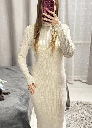 Бежева сукня haza triko 2