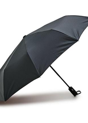 Прочный зонт krago складной 10-ти спицевый, полный автомат с двойным куполом коричневый4 фото