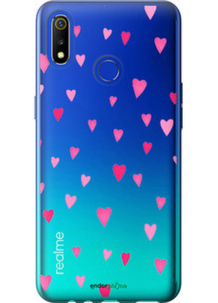 Чехол на realme 3 сердечки 2 "4763u-1869-8094"