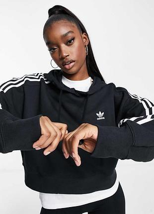 Худі укорочений жіноче adidas adicolor укорочене чорне