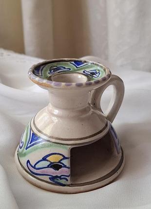 Антикварный керамический подсвечник honiton pottery, рюльз коллар (charles collard), 1920-1930-ти гг.