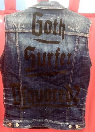 Чоловічий джинсовий жилет dsquared2 goth surfer(оригінал)