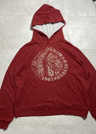 Кофта з капюшоном худі vintage denim & supply ralph lauren pullover hoodie xxl