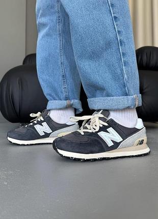 Чоловічі кросівки new balance 574 dark grey/beige / smb+ 🔗