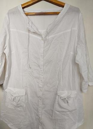 Тонка біла блузка  туніка