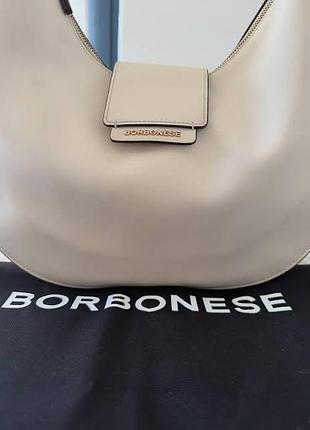 Borbonese хобо сумка біла шкіряна преміум бренд 2