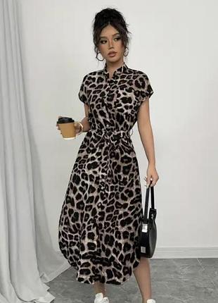 Стильное с карманами, пояском и разрезами по бокам платье 👗 рубашка
