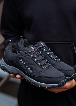 Чоловічі зимові кросівки columbia firecamp fleece gore-tex black чорні коламбія гортекс фліс (b)
