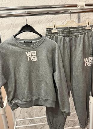 Жіночий спортивний костюм alexander wang тринитка сірий