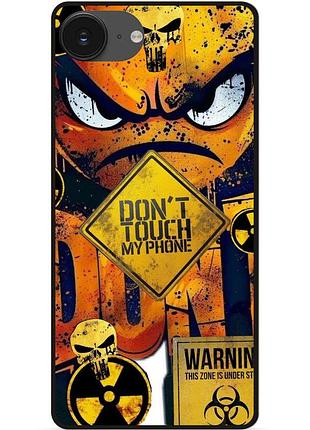 Чохол силіконовий бампер для iphone 17e з малюнком смайл dont touch my phone