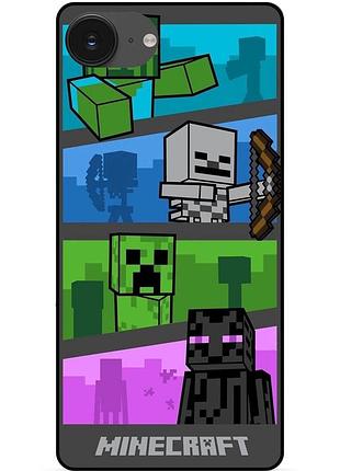 Чехол силиконовый бампер для iphone 17e с картинкой майнкрафт minecraft
