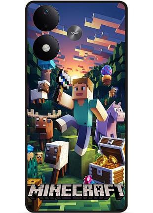 Силіконовий чохол бампер для xiaomi redmi note 17 з картинкою minecraft майнкрафт