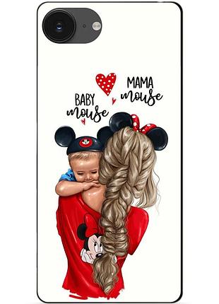 Чохол силіконовий бампер для iphone 17e з малюнком мама та малюк