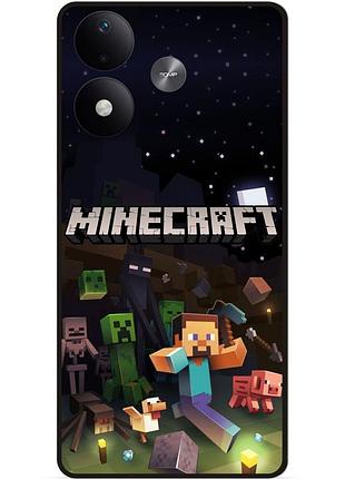 Силиконовый чехол бампер для xiaomi redmi note 17 игра майнкрафт minecraft
