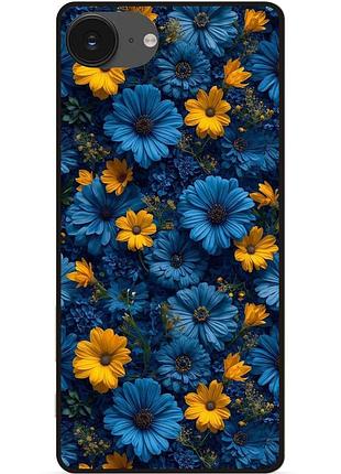 Силіконовий чохол бампер для iphone 16e з малюнком квіти астри гербери