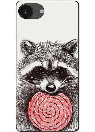 Чохол силіконовий бампер для iphone 16e з малюнком єнот