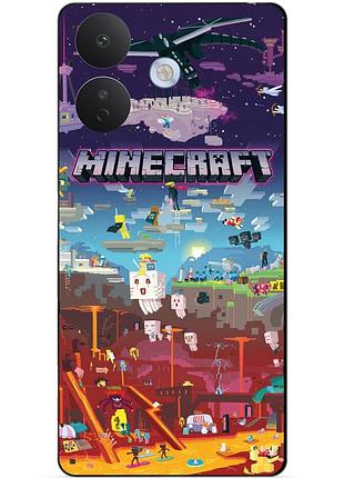 Силиконовый бампер чехол для xiaomi redmi note 17 pro игра minecraft майнкрафт