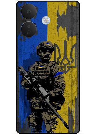 Силиконовый бампер чехол для xiaomi redmi note 17 pro с рисунком зсу украина воин