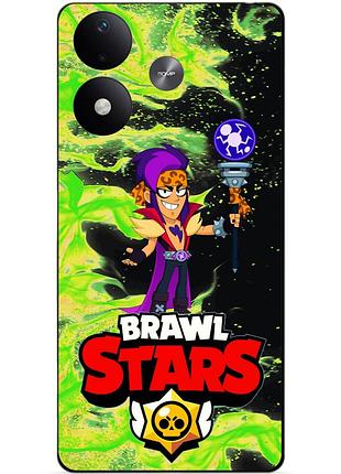 Чехол силиконовый бампер для xiaomi redmi note 17 с героем бравл зигги brawl