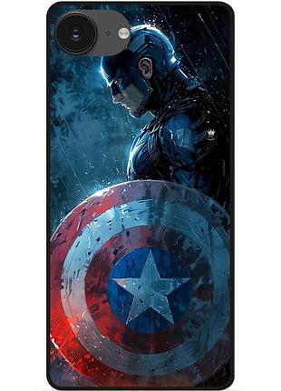 Чохол силіконовий бампер для iphone 17e з малюнком капитан америка marvel captain america