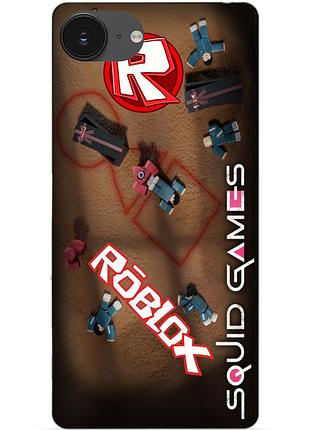 Силиконовый бампер чехол для iphone 17e с рисунком roblox игра в кальмара роблокс