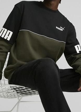 Чоловічий світшот у спортивному стилі від бренду puma — модель puma power colourblock crew