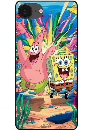 Силиконовый бампер чехол для iphone 17e с картинкой sponge bob губка боб