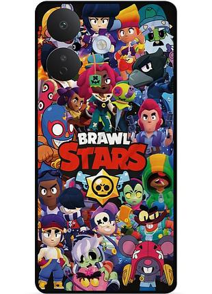Силиконовый чехол бампер для xiaomi redmi note 17 pro с рисунком бравл силовая лига нокаут brawl леон ворон