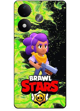 Чехол силиконовый бампер для xiaomi redmi note 17 с героем бравл шелли brawl