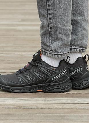 Мужские кроссовки salomon speed cross pro gore-tex thinsulate black orange
