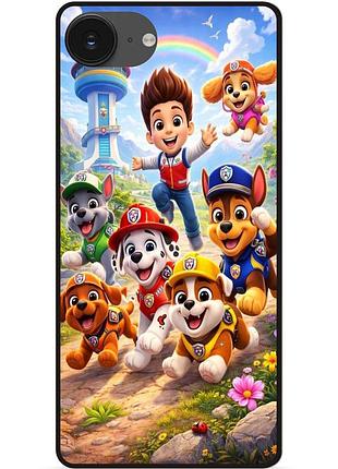 Силиконовый бампер чехол для iphone 16e с рисунком щенячий патруль paw patrol