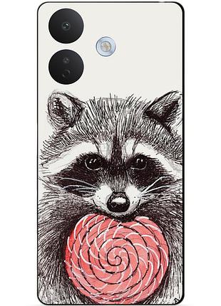 Силіконовий чохол бампер для xiaomi redmi note 17 pro з малюнком єнот