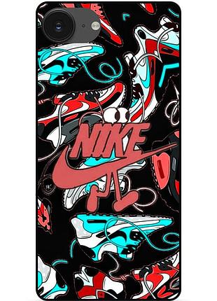 Чехол силиконовый бампер для iphone 16e с рисунком найк nike