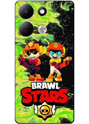 Чехол силиконовый бампер для xiaomi redmi 17 с героем бравл ларри и лори brawl