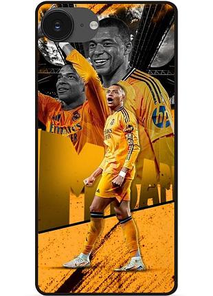 Силиконовый чехол бампер для iphone 16e с картинкой mbappe real мбаппе