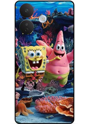 Силиконовый бампер чехол для xiaomi redmi note 17 pro с рисунком sponge bob губка боб