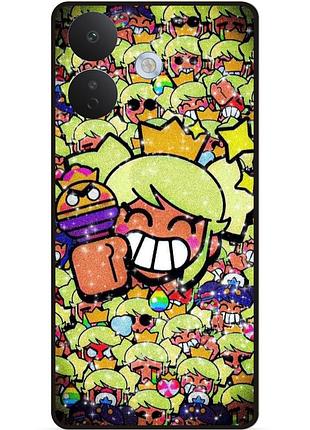 Силиконовый бампер чехол для xiaomi redmi note 17 pro стикеры бравл менди brawl