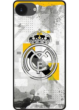 Чехол силиконовый бампер для iphone 16e с рисунком real madrid реал мадрид