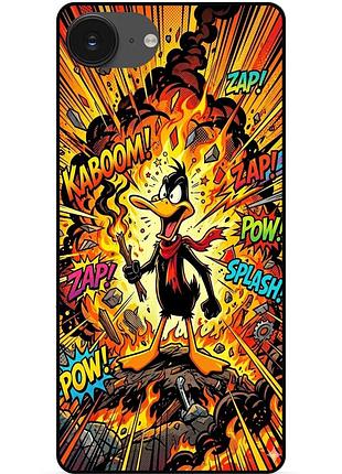 Чехол силиконовый бампер для iphone 16e с рисунком daffy duck даффи дак
