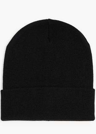 Шапка-бiнi ugg чорна logo knit cuff beanie 2