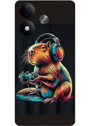 Силиконовый бампер чехол для xiaomi redmi note 17 капибара