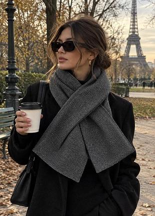 Сірий теплий шарф серія "нью йорк" my scarf унісекс
