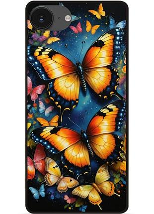 Чехол силиконовый для iphone 17e с рисунком бабочки мотыльки